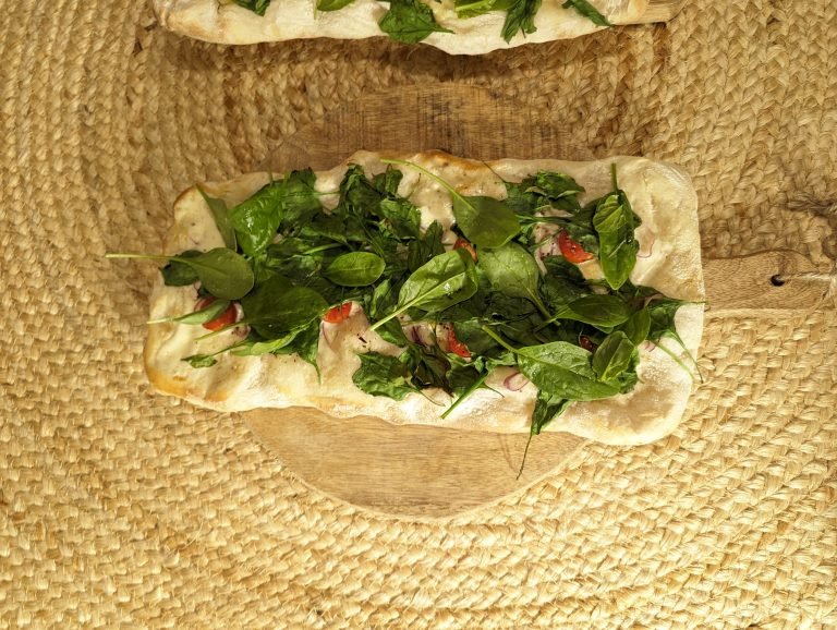 Focaccia Romana mit Spinat für Hochzeit